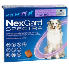 Таблетки від бліх, кліщів, гельмінтів NexGard Spectra 4 мг для собак 15-30 кг 48602 фото