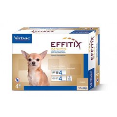Капли от блох, клещей, комаров Virbac EFFITIX для собак 1,5-4 кг, цена | Фото