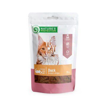 Ласощі для котів Nature's Protection Duck Breast Strips смужки з качиної грудки, 75 г SNK46116 фото