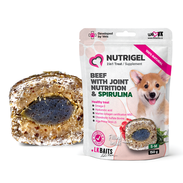 Функціональні ласощі для собак для суглобів LK Baits Pet Nutrigel Beef S-M з яловичиною і спіруліною (&Oslash; 15 мм), 150 г 7777003 фото