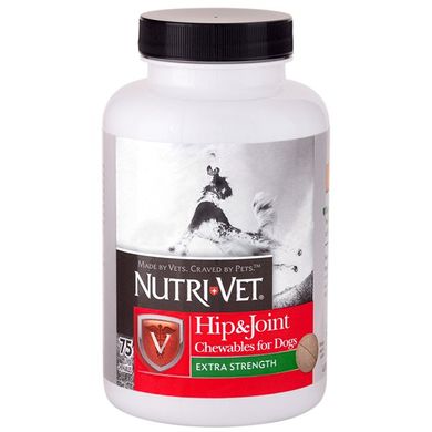 Добавка Nutri-Vet Hip&Joint Extra для укрепления суставов и связок, 2 уровень, 75 шт. 24743 фото