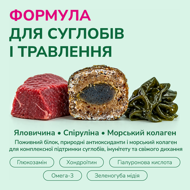 Функціональні ласощі для собак для суглобів LK Baits Pet Nutrigel Beef S-M з яловичиною і спіруліною (&Oslash; 15 мм), 150 г 7777003 фото