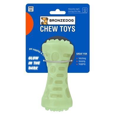 Игрушка для Cобак Bronzedog GLOW Cветонакопительная Гантель 5 х 13 см YT96384 фото