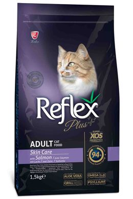 Сухой корм для ухода за кожей кошек Reflex Plus Adult Cat Skin Care с лососем RFX-313 фото