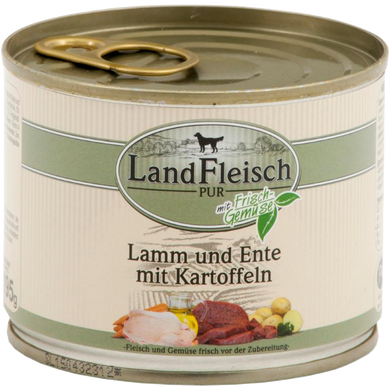 Консерви для собак LandFleisch з м'ясом ягняти, качки і картоплею LF-0025003 фото