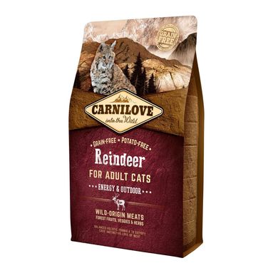 Сухой корм для активных кошек Carnilove Cat Raindeer - Energy & Outdoor (оленина и кабан) 170200/2256 фото