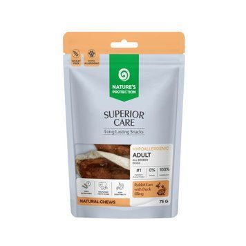 Ласощі для собак Nature's Protection Superior Care Rabbit Ears with Duck Filling кролячі вушка з начинкою з качки, 75 г KIKNPSC70540 фото
