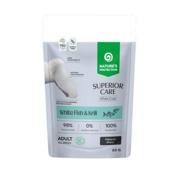 Вологий корм для собак з білим забарвленням Nature's Protection Superior Care White Dogs Grain Free Adult All White Fish and Krill з білою рибою і крилем NPSC70465-K2 фото