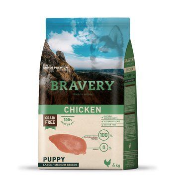 Сухий корм для цуценят середніх та великих порід BRAVERY Chicken Puppy Large/Medium з куркою 04PE004000.0020.0096 фото