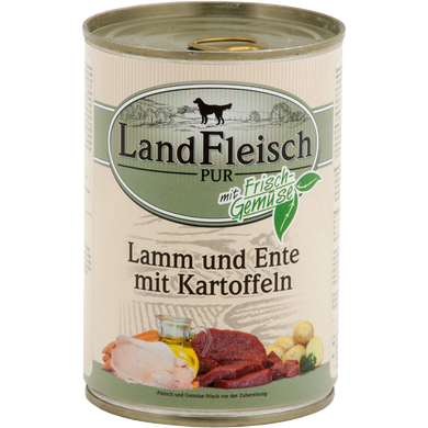 Консервы для собак LandFleisch с мясом ягненка, утки и картофелем LF-0025004 фото