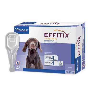Капли от блох, клещей, комаров Virbac EFFITIX для собак 10-20 кг 181477 фото