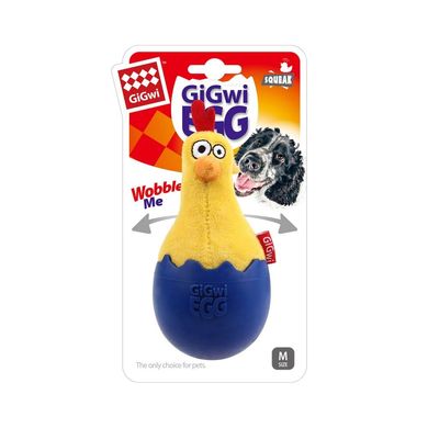 Іграшка для Собак Gigwi Egg Курча Неваляшка з пищалкою 14 см Gigwi8130 фото