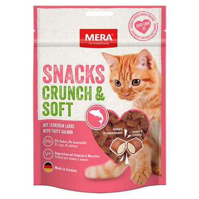 Ласощі для котів MERA Crunch & Soft Lachs снеки з лососем 4025877833038 фото