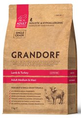Сухий корм для дорослих собак середніх і великих порід Grandorf Dog Medium & Maxi Lamb & Turkey з ягням та індичкою GR94101 фото