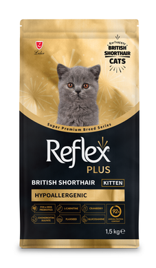 Повноцінний сухий корм Reflex Plus Hypoallergenic Kitten British Shorthair для кошенят британскої короткошерстої породи 1,5 кг RFX-501 фото