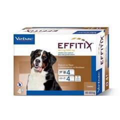 Капли от блох, клещей, комаров Virbac EFFITIX для собак 40-60 кг, цена | Фото