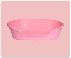 Пластикова лежанка для собак і котів з матрацом, рожева 617849-S-pink фото