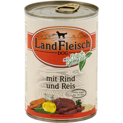 Консервы для собак LandFleisch с говядиной, рисом и свежими овощами, цена | Фото
