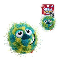 Іграшка для собак Gigwi Crazy Ball Гумовий М'яч з ворсистим покриттям і пищалкою Зелений 7 см Gigwi6201 фото