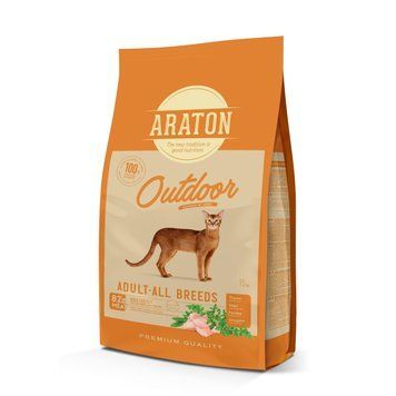 Сухой корм для взрослых кошек ARATON Outdoor Adult All Breeds с курицей и индейкой ART47475 фото
