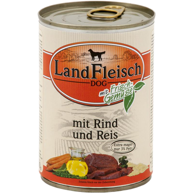 Консервы для собак LandFleisch с говядиной, рисом и свежими овощами LF-0025006 фото