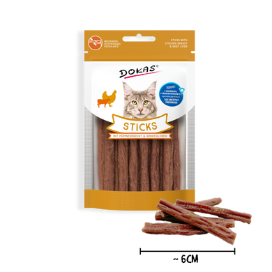 Лакомства для котов Dokas Sticks с куриной грудкой и говяжьей печенью 205859 фото