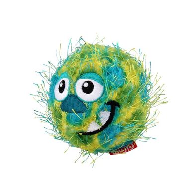 Іграшка для собак Gigwi Crazy Ball Гумовий М'яч з ворсистим покриттям і пищалкою Зелений 7 см Gigwi6201 фото
