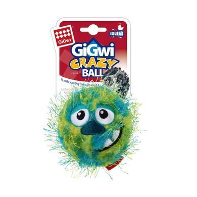 Игрушка для Собак Gigwi Crazy Ball Резиновый Мяч с Ворсистым Покрытием и Пищалкой Зеленый 7 см Gigwi6201 фото