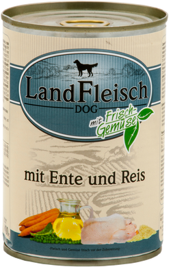 Консерви для собак LandFleisch з качкою, рисом і свіжими овочами LF-0025007 фото