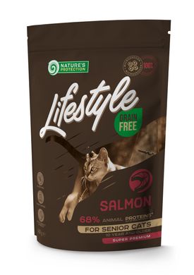 Сухой беззерновой корм для пожилых кошек c лососем Lifestyle Grain Free Salmon Senior Cat 400г NPLS45955 фото