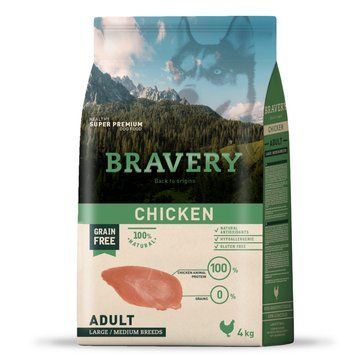 Сухий корм для собак середніх та великих порід BRAVERY Chicken Adult Large/Medium з куркою 04PE004000.0019.0096 фото