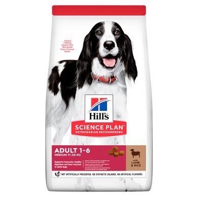 Сухий корм для собак середніх порід HILL’S SCIENCE PLAN Adult Medium з ягням і рисом Hills_604333 фото
