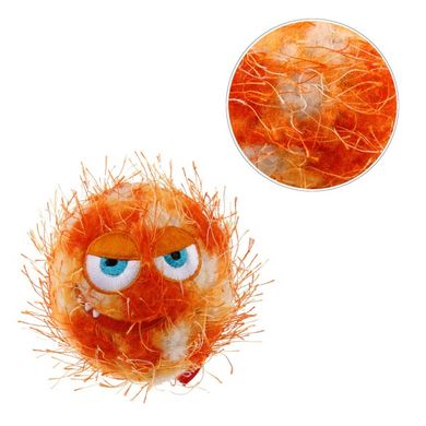 Іграшка для собак Gigwi Crazy Ball Гумовий М'яч з ворсистим покриттям і пищалкою Помаранчевий 7 см Gigwi6202 фото