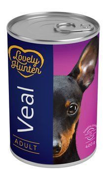 Вологий корм для дорослих собак з телятиною Lovely Hunter Adult veal 400 г LHU45352 фото