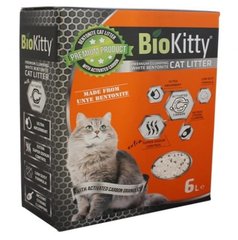 Наповнювач з білого бентоніту антибактеріальний BioKitty Compact Size (0,6-2,2mm) Activated Carbon BK.C.6.1 фото