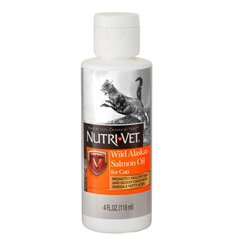 Вітамінна добавка Nutri-Vet Salmon Oil для шерсті кішок, 118 мл 69949 фото