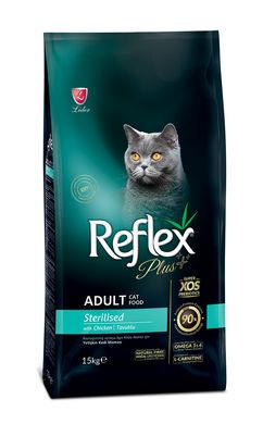 Сухой корм для стерилизованных кошек Reflex Plus Sterilised Adult Cat Food with Chicken с курицей RFX-406 фото