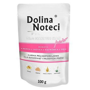 Пауч Dolina Noteci Premium для цуценят, юніорів собак маленьких порід з серцем індички та гусячою печінкою DN 100 (991) фото