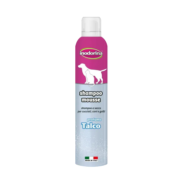 Шампунь-мус для собак и кошек всех пород с тальком Inodorina Shampoo Mousse Talco 300 мл 240.0020.004 фото