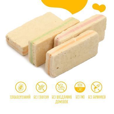 Ласощі для собак від 3-х місяців Mavsy Freeze dried CHEESECAKE WITH APPLE, CRANBERRIES AND MANGO чізкейк з яблуком, журавлиною та манго, 50 г FDMAVSY10 фото