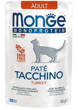 Влажный корм для кошек Monge Cat MONOPROTEIN Adult 100% индейка Monge_70013734 фото