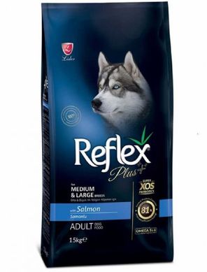 Сухой корм для собак средних и больших пород Reflex Plus Adult Dog Food with Salmon for Medium & Large Breeds с лососем RFX-206 фото
