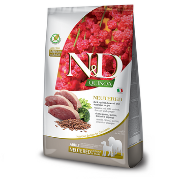 Cухой корм для кастрированных собак средних и крупных пород Farmina N&D QUINOA NEUTERED с уткой, киноа, брокколи и спаржей F_179487 фото