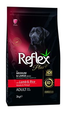 Сухий корм для собак середніх і великих порід Reflex Plus Adult Dog Food with Lamb & Rice for Medium & Large Breeds з ягням і рисом RFX-105 фото