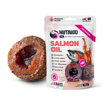 Функціональні ласощі для собак дрібних порід LK Baits Pet Nutrigo Salmon Oil Mini з олією лосося (&Oslash; 15 мм), 75 г 7777023 фото