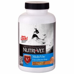 Комплекс вітамінів і мінералів Nutri-Vet Multi-Vite для собак (жувальні таблетки), 120 шт. 33204 фото