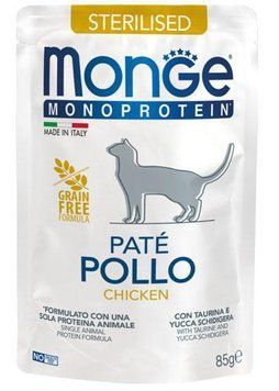Влажный корм для кошек Monge Cat MONOPROTEIN Sterilised 100% курица Monge_70013710 фото