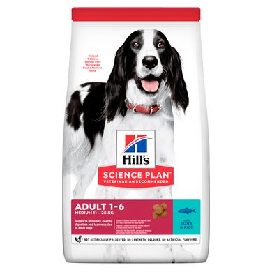 Сухой корм для собак средних пород HILL’S SCIENCE PLAN Adult Medium с тунцом и рисом Hills_604279 фото