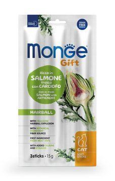 Лакомство для кошек Monge Gift Cat Hairball семга с артишоком Monge_70085267 фото