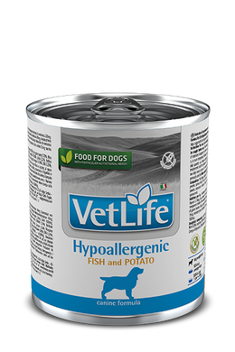 Вологий лікувальний корм для собак Farmina Vet Life Hypoallergenic Fish & Potato дієт. харчування, при харчовій алергії, 300 г PVT300004 фото